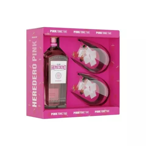 Gin Heredero Pink c/ Estuche + 2 Vasos