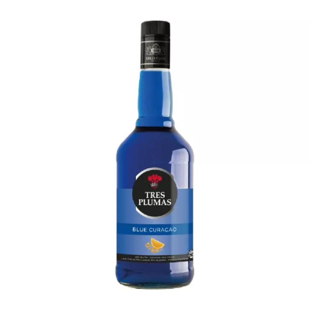 Licor Tres Plumas Blue Curaçao - 700 ml