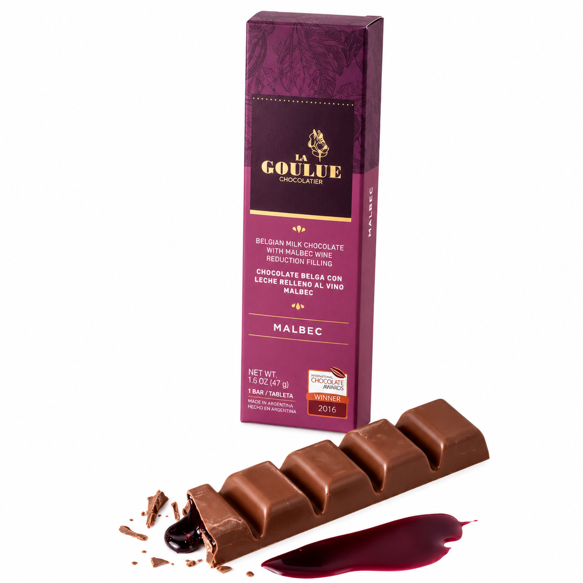 Barra de Chocolate Rellena de Malbec - 47 g