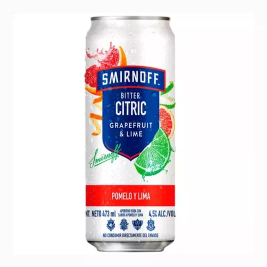 Vodka Smirnoff Lata Ice Bitter Citric Ruby Pomelo y Lima - 473 ml