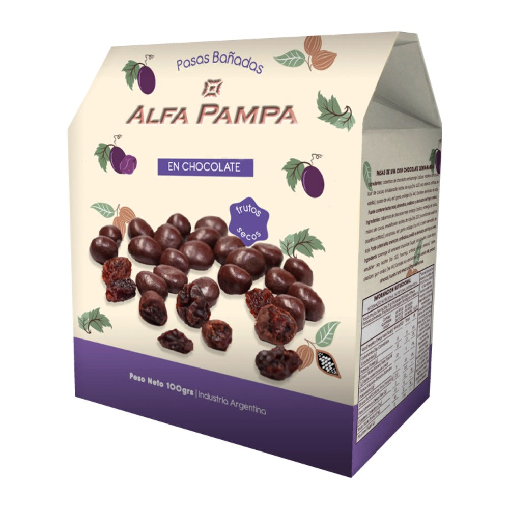 Pasas de Uva Alfa Pampa Bañadas en Chocolate 100 g