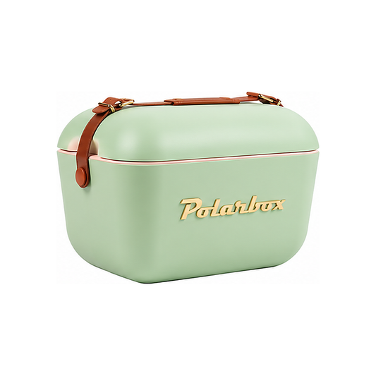 Conservadora Polarbox Deluxe Retro Oliva Gold c/ Correa Marrón - 12 lts