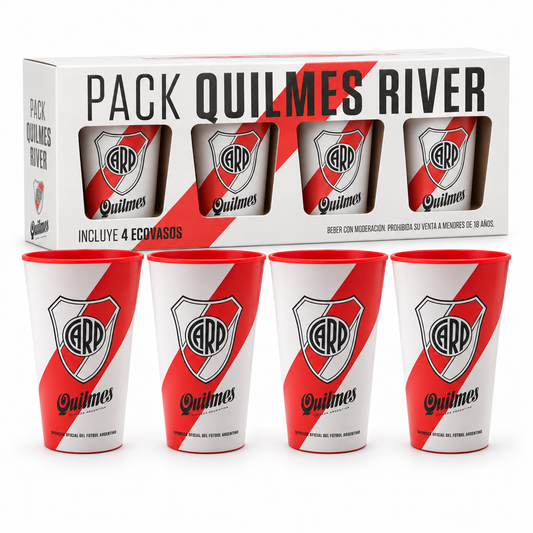 Ecovasos Quilmes River Plate - Pack x 4
